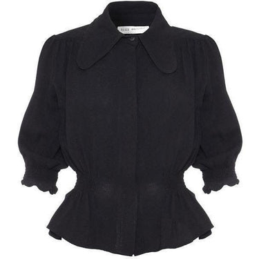ARCHIVE - 1970s Alice Pollock Black Crepe Shirt
