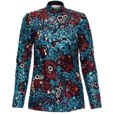 ARCHIVE - 1970s Frank Olivier Red and Blue Sequinned Jacket