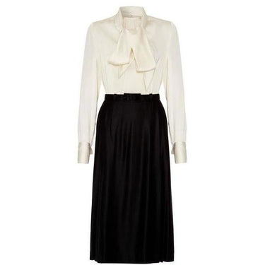 ARCHIVE - 1970s Haute Couture Lanvin Monochrome Silk Dress