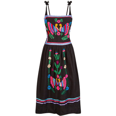 ARCHIVE - 1970s Mexican Hand Embroidered Huipil Style Sun Dress
