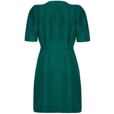ARCHIVE - 1980s Yves Saint Laurent Green Silk Button Up Dress