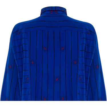 ARCHIVE - 1980’s Zandra Rhodes Oversized Blue Silk Print & Embellished Shirt