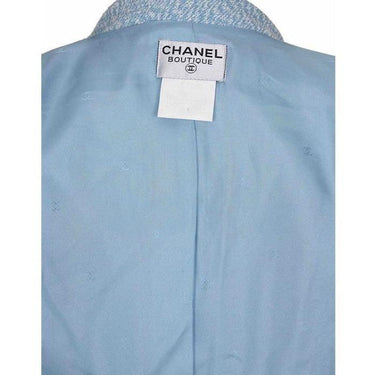 ARCHIVE - 1990s Chanel Blue Tweed Dress Coat