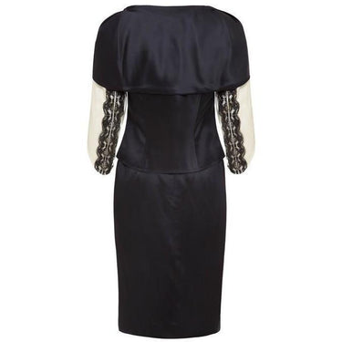 ARCHIVE - 1990s Christian Lacroix Black Satin Skirt Suit