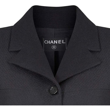 ARCHIVE - 2001 Chanel Black Blazer With CC Button Detail