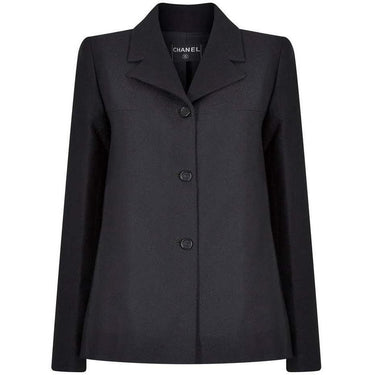 ARCHIVE - 2001 Chanel Black Blazer With CC Button Detail