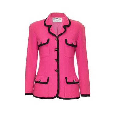 ARCHIVE - 1991 Runway Documented Chanel Fuchsia Pink Wool Jacket