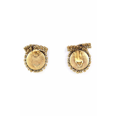 ARCHIVE - Early and Impressive 1980s Chanel Green Gripoix and Rhinestone Earrings