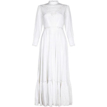 ARCHIVE - Edwardian/Victorian Style 1970s White Lace Lawn Dress With Pin-Tuck Detail