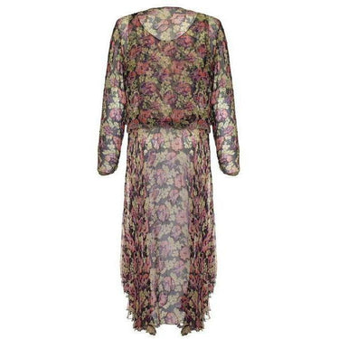 ARCHIVE - Floral Georgette Beaded Flapper Dress and Jacket