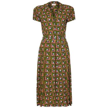 ARCHIVE - Late 1940s Very Early Suzy Perette Labelled Novelty Leaf Print Rayon Dress