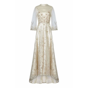 ARCHIVE - Late 1950s Ivory Wedding Dress With Delicate Embroidery Sold With Original Box
