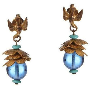 ARCHIVE - Late 1960s Miriam Haskell Glass Drop Earrings Designed by Larry Vrba
