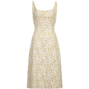 ARCHIVE - Rappi Cream and Gold Floral Brocade Dress