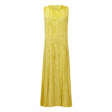ARCHIVE - Stunning 1920s Yellow Silk Burn Out Velvet Flapper Dress