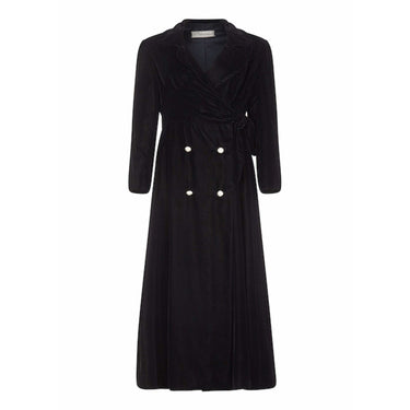 ARCHIVE - Valentino 1960s Silk and Velvet Coat With Diamanté Button Detail