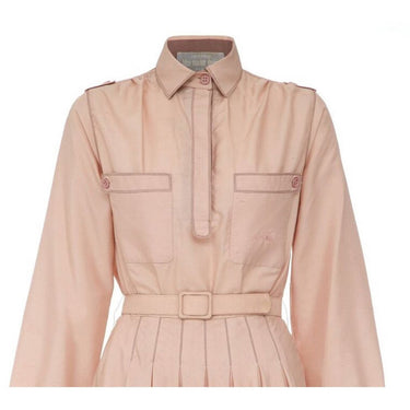 ARCHIVE - Vintage 1970s Early Label Bluemarine Pale Pink Silk Shirt Dress