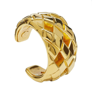 ARCHIVE - Chanel 1984 Season 23 Gold Matelassé Cuff Bracelet by Victoire de Castellane