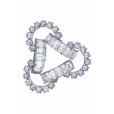 ARCHIVE - Christian Dior By Kramer Diamante Brooch With Prong Set Crystal Gemstones 1950s