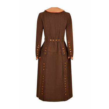 ARCHIVE - Circa 1915 Antique Fine Knit Wool Walking Suit With Tiger's Eye Buttons