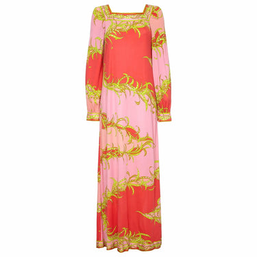 ARCHIVE - Emilio Pucci 1960s / 1970s Silk Blend Tropical Print Lounge Dress