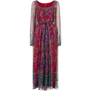 1970s Hanae Mori Haute Couture Printed Silk Chiffon Dress