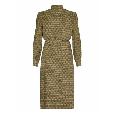 ARCHIVE - Hermes 1970s Silk Sage Green Oakleaf Print Blouse and Skirt Suit