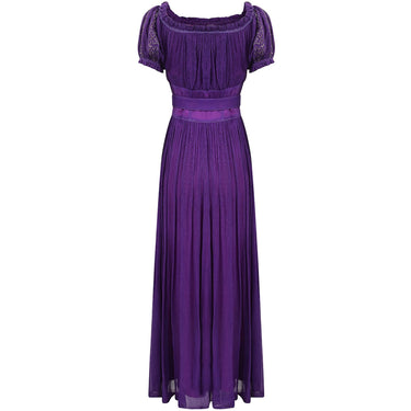 ARCHIVE: Late 1940s or 1950s Baroque Deep Purple Silk Chiffon Evening Dress