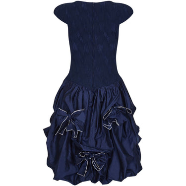 ARCHIVE - 1980s Louis Feraud Navy Silk Taffeta Dress