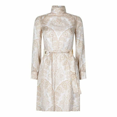 ARCHIVE - 1970s Christian Dior Cream and Caramel Silk Dress