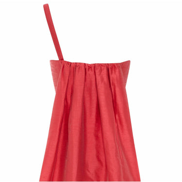 ARCHIVE - 1960s Frank Usher Coral Silk Asymmetrical Evening Dress