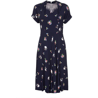 ARCHIVE - Rare 1940s Ballerina Novelty Print Rayon Tea Dress