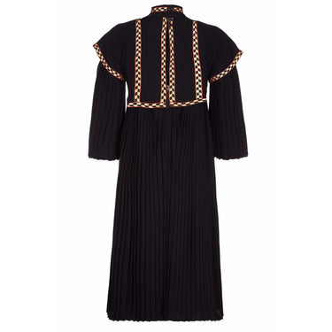 ARCHIVE - Rare Early Bill Gibb 1970s Renaissance Style Black Pleated Dress