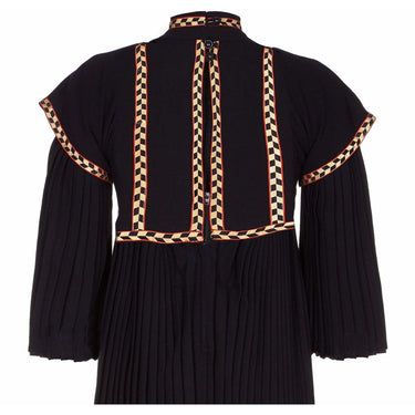 ARCHIVE - Rare Early Bill Gibb 1970s Renaissance Style Black Pleated Dress