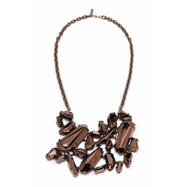 ARCHIVE - Statement Fall 2008 Burberry Chunky Bronze Metallic Necklace - Runway Look 36