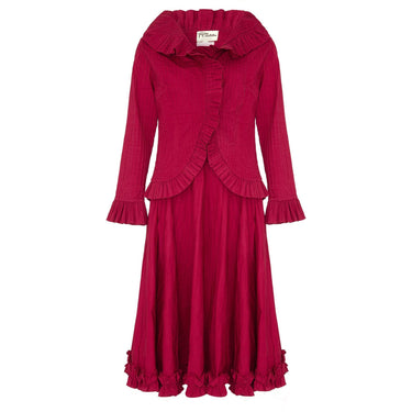 1970s Tachi Castillo Crimson Mexicana Blouse and Skirt
