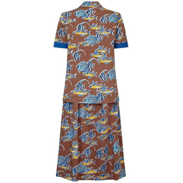 ARCHIVE - Teddy Tinling 1950s Cotton Set With Novelty Marine Fish Print