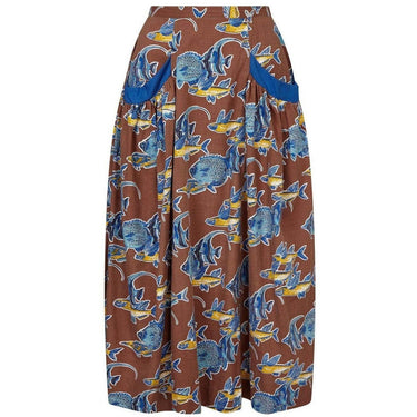ARCHIVE - Teddy Tinling 1950s Cotton Set With Novelty Marine Fish Print