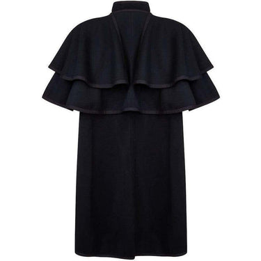 ARCHIVE - Yves Saint Laurent 1970s Black Wool Two Way Cape With Wool Braid Trims
