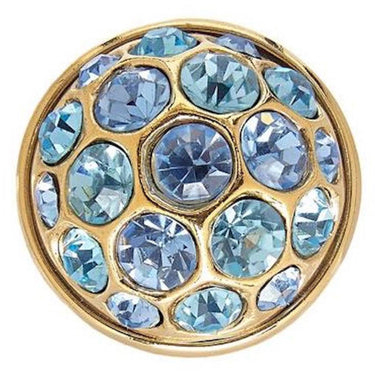 ARCHIVE - Yves Saint Laurent 1980s Gold Tone Earrings With Blue Crystal Rhinestones
