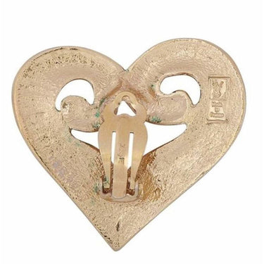 ARCHIVE - Yves Saint Laurent 1990s Gold Tone Heart Earrings