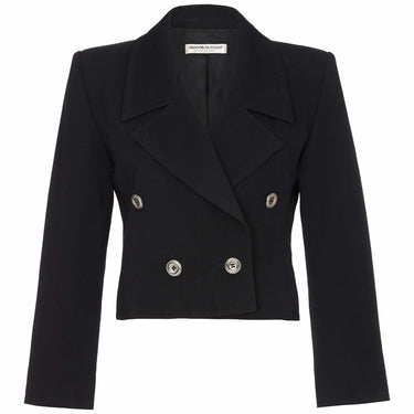 ARCHIVE - Yves Saint Laurent Early 1990s Black Double Breasted Short Jacket