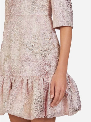 2020 Dolce & Gabbana Pink Metallic Jacquard Sheath Mini Dress