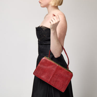 1960s Red Leather Bag by Riviera