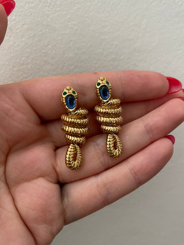 2000s Gold Snake Clip On Earrings