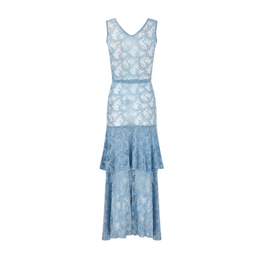 ARCHIVE - 1930s Blue Lace Maxi Dress and Jacket