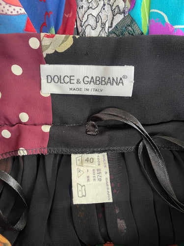 1993 Dolce & Gabbana Runway Patchwork Tulip Maxi Skirt