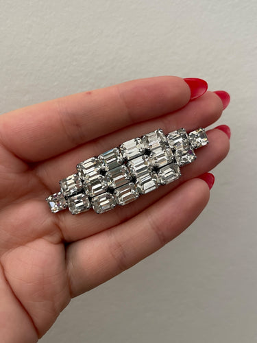 Broche duo en cristal des années 1950 avec clips de robe détachables