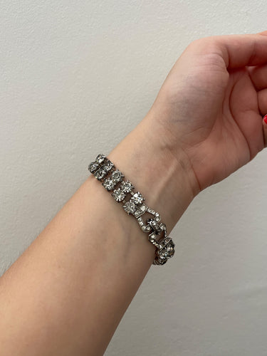 1950s Weiss Silver Crystal Tennis Bracelet