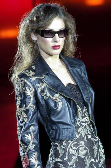 2004 Zuhair Murad Haute Couture Embroidered Dress with Leather Jacket